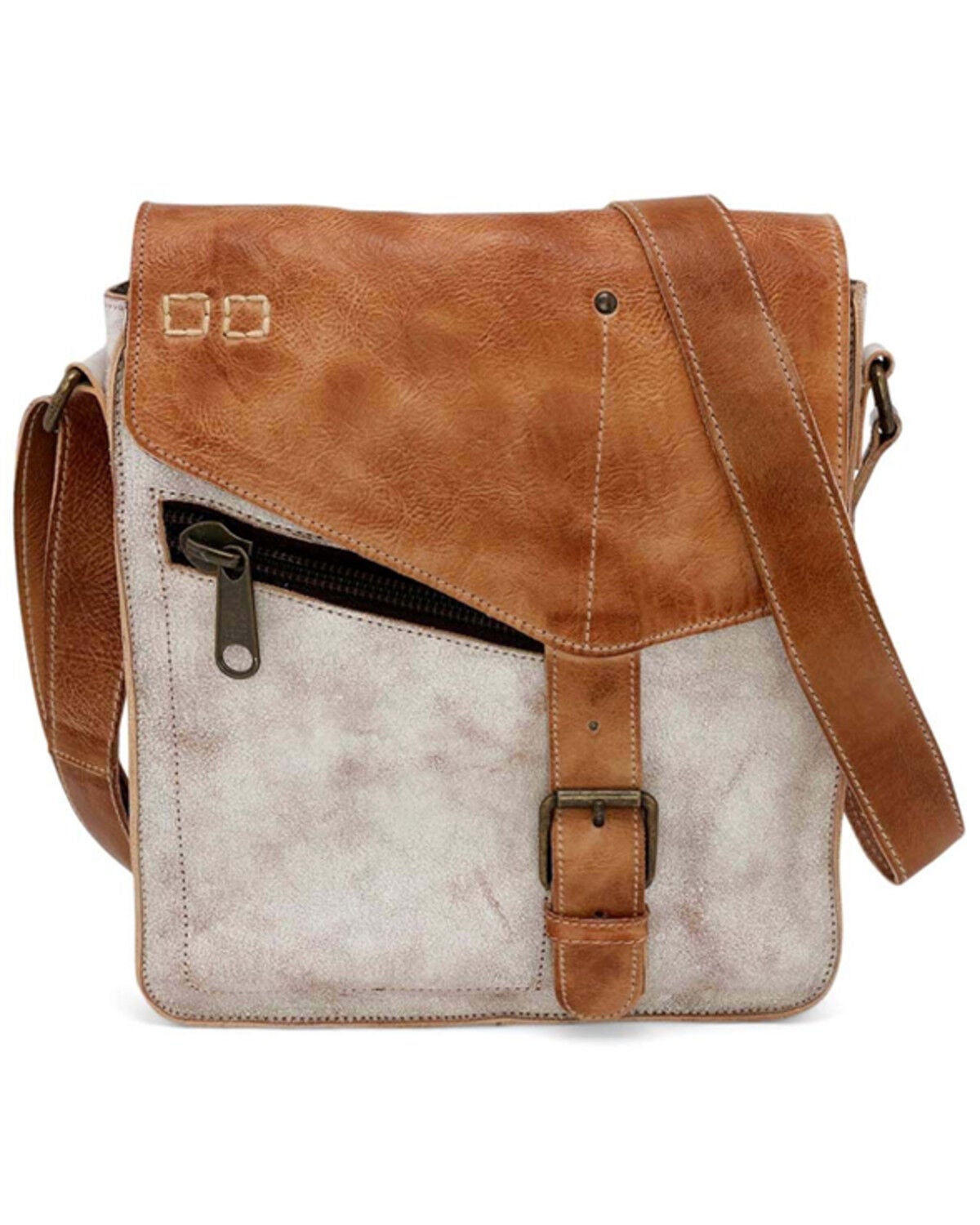 Bed Stu Women's Venice Beach Nectar Lux Rustic Crossbody Bag, Tan, hi-res