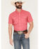 Image #1 - Rock & Roll Denim Men's Tek Solid Short Sleeve Snap Stretch Western Shirt, Hot Pink, hi-res