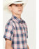 Image #2 - Ariat Boys' Olen Plaid Print Classic Fit Short Sleeve Button Down Western Shirt, Red/white/blue, hi-res