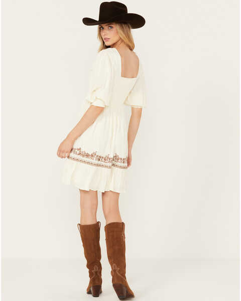 Image #4 - Shyanne Women's Two Tone Embroidered Dress, Cream, hi-res
