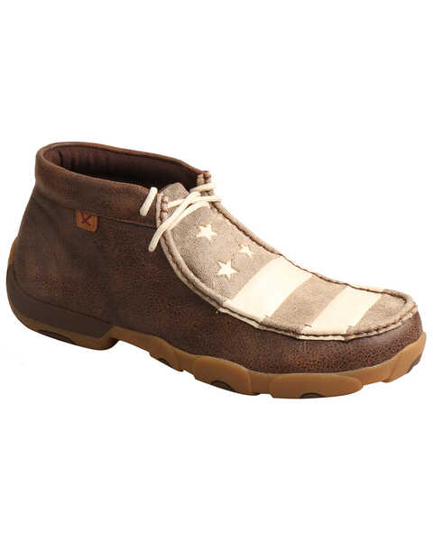 Image #1 - Twisted X Men's Patriotic Driving Moccasin Shoes - Moc Toe, Brown, hi-res