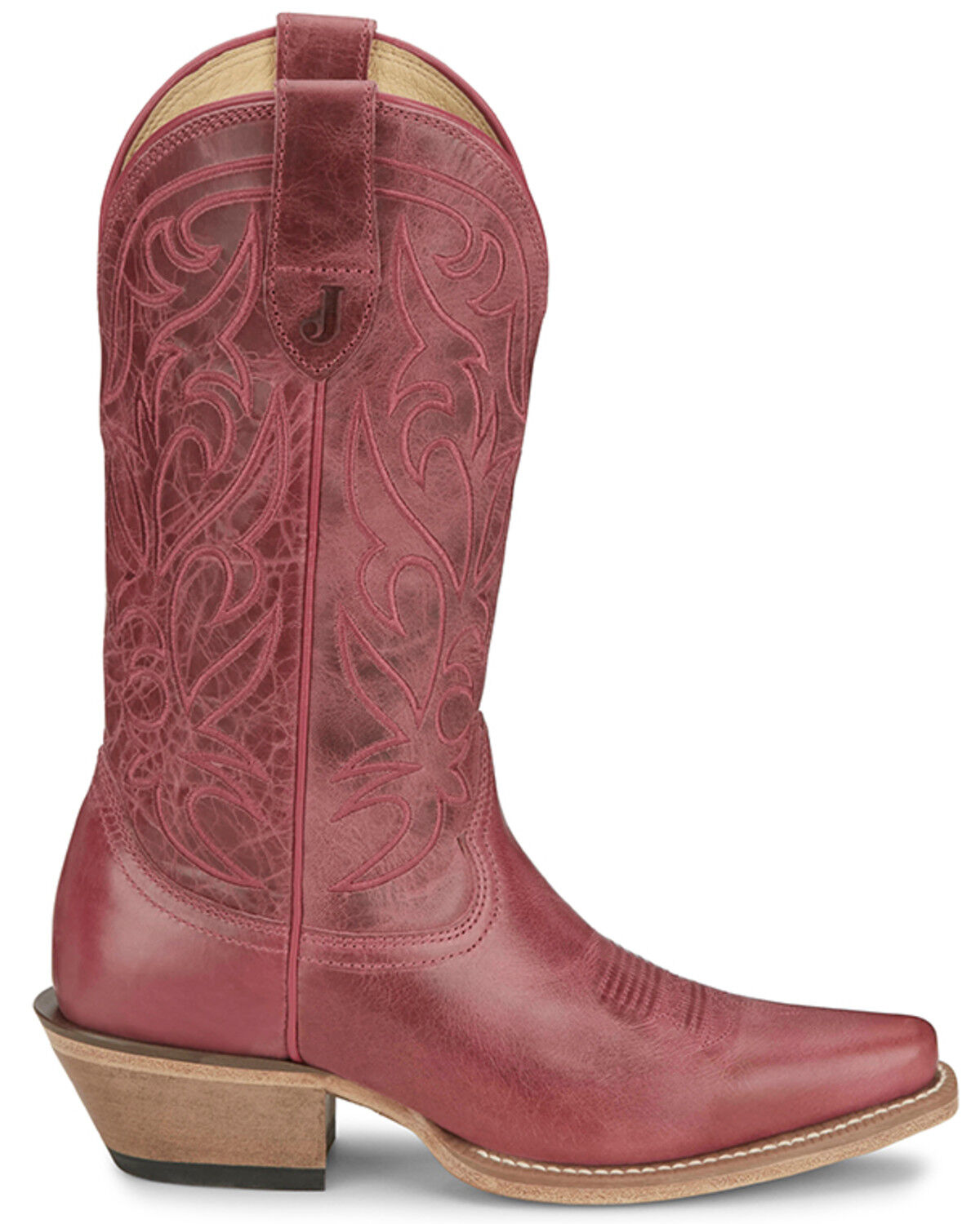 Image #2 - Justin Women's Josephine Western Boots - Snip Toe, Fuchsia, hi-res