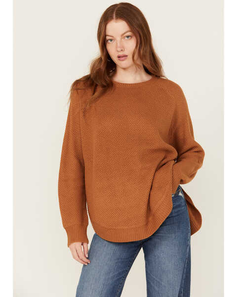 Image #1 - Cotton & Rye Women's Round Bottom Sweater , Caramel, hi-res