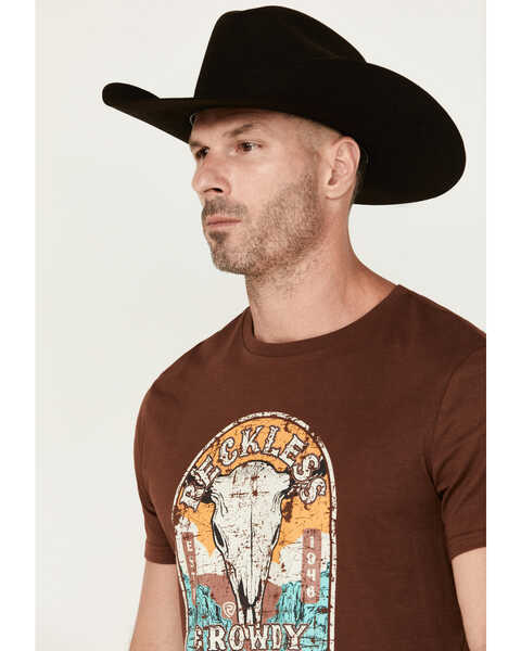 Image #2 - Rock & Roll Denim Men's Boot Barn Exclusive Reckless & Rowdy Short Sleeve Graphic T-Shirt , Brown, hi-res