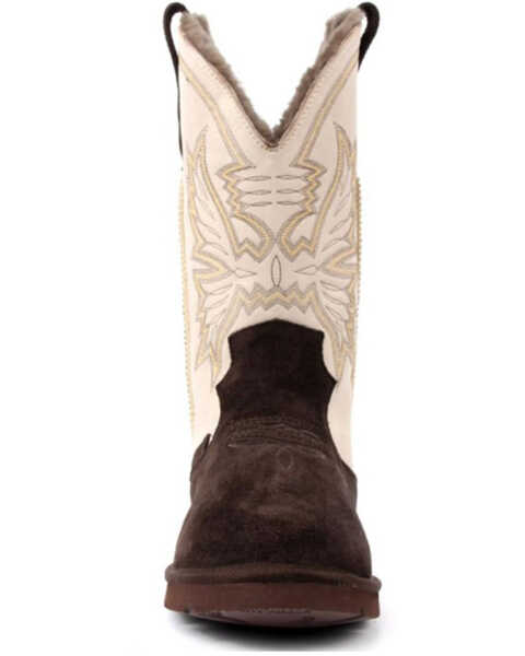 Image #4 - Superlamb Men's All Suede Western Boots - Round Toe, Dark Brown, hi-res