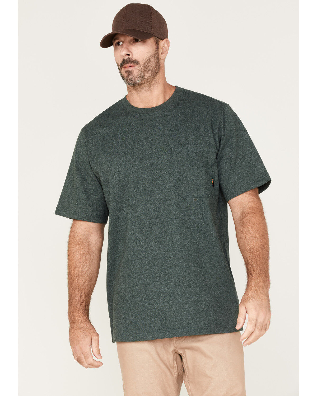 Image #1 - Hawx Men's Forge Solid Work Pocket T-Shirt - Big & Tall, Dark Green, hi-res