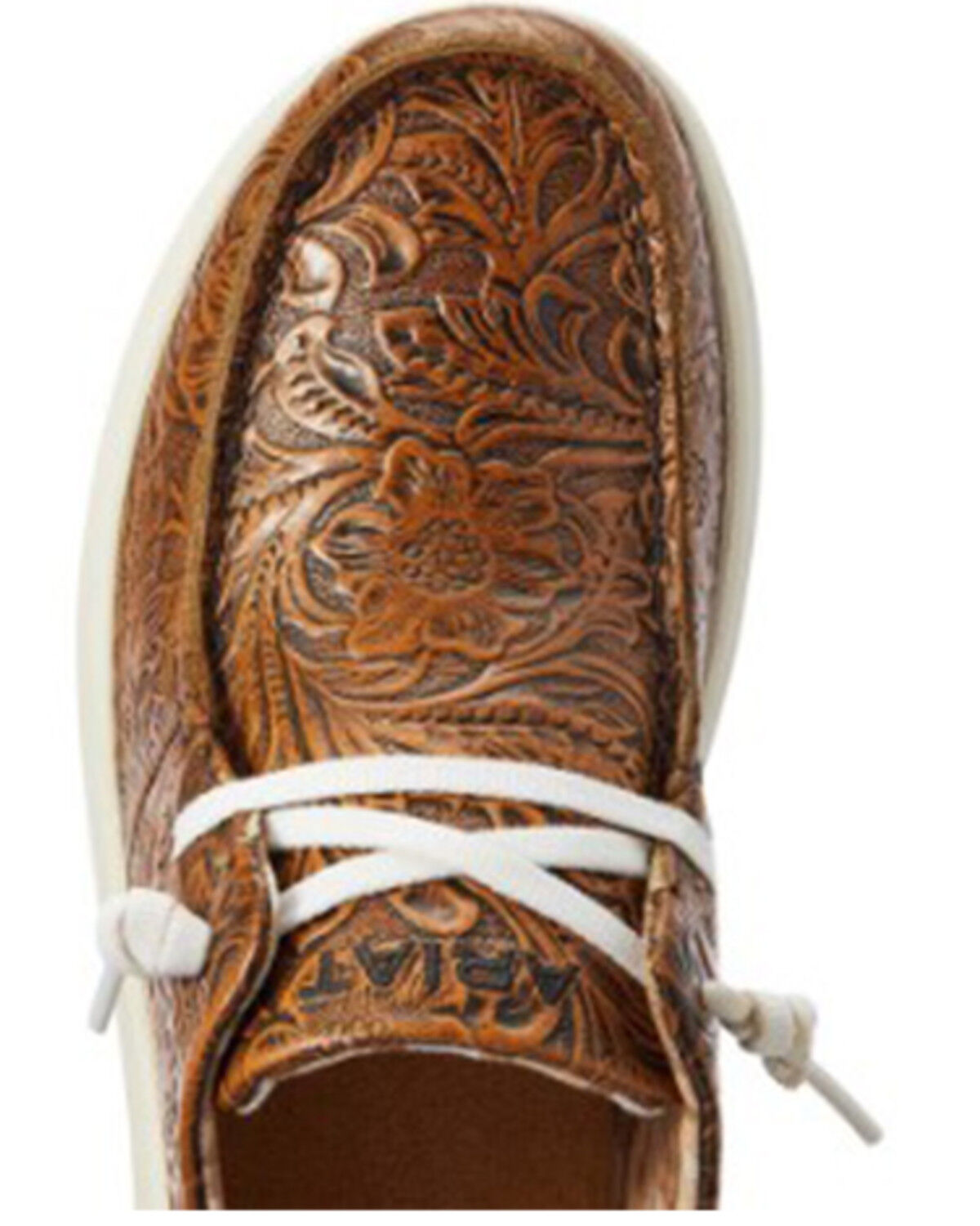 Image #4 - Ariat Women's Floral Embossed Casual Hilo Shoe - Moc Toe, Brown, hi-res