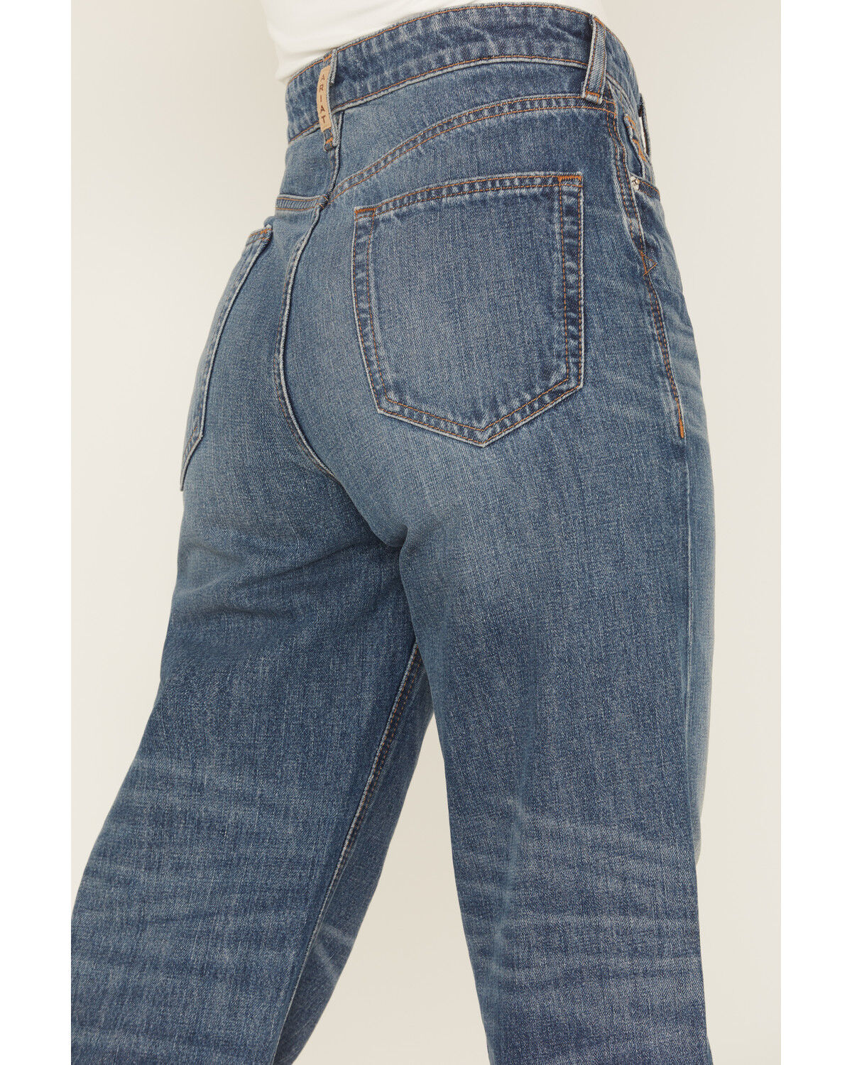 Image #4 - Ariat Women's Dark Wash Ultra High Rise Tomboy Relaxed Straight Denim Jeans, Dark Wash, hi-res