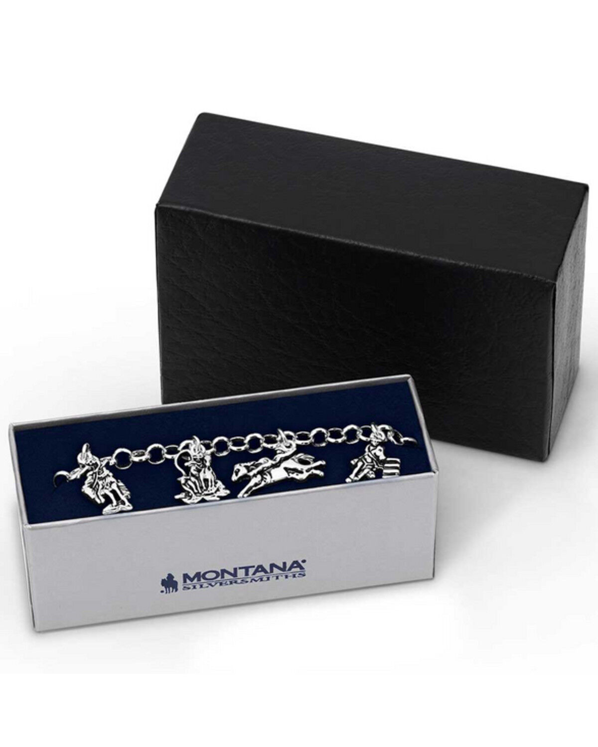 Image #3 - Montana Silversmiths Women's Charms of Champions Rodeo Bracelet, Silver, hi-res