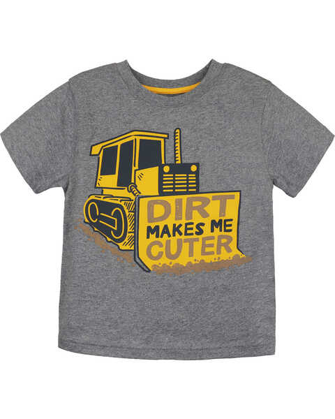 Image #1 - John Deere Toddler Boys' Dirt Makes Me Cuter Short Sleeve Graphic T-Shirt , Charcoal, hi-res
