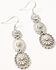Image #2 - Shyanne Women's Sedona Sky Concho Earrings, Silver, hi-res