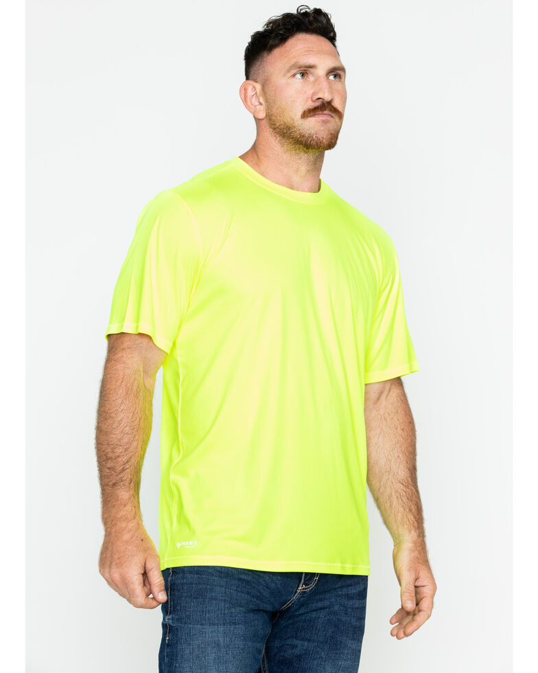 Hawx Men's Short Sleeve Color-Enhanced Cooling Work Tee , Yellow, hi-res