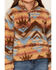 Image #3 - Roper Girls' Southwestern Print 1/4 Zip-Up Fleece Pullover, Brown, hi-res