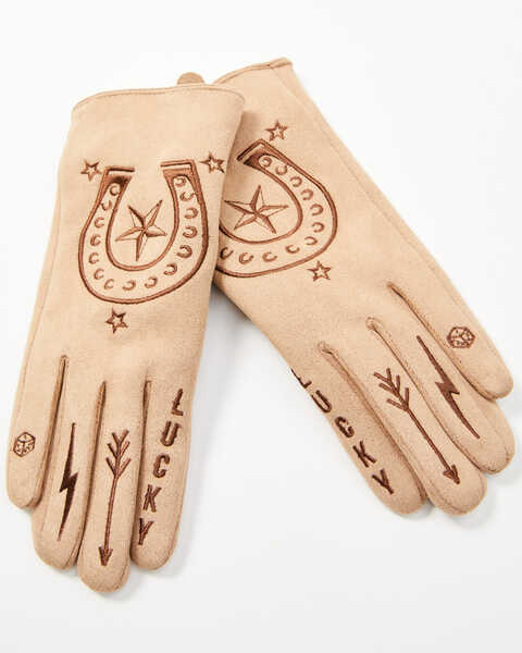 Idyllwind Women's Comet Tan Microsuede Gloves, Tan, hi-res