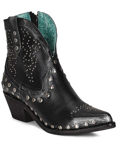 Corral Women's Studded Ankle Boots - Pointed Toe, Black, hi-res