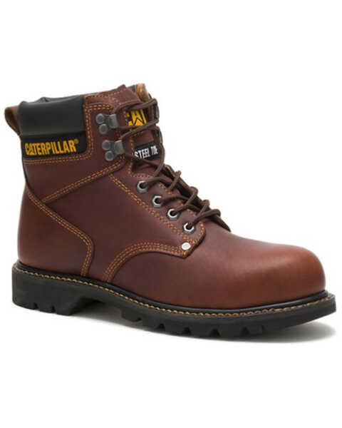 Image #1 - Caterpillar Men's 6" Second Shift Lace-Up Work Boots - Steel Toe, Tan, hi-res