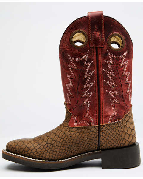 Image #4 - Cody James Boys' Reptile Print Western Boots - Broad Square Toe, Red/brown, hi-res