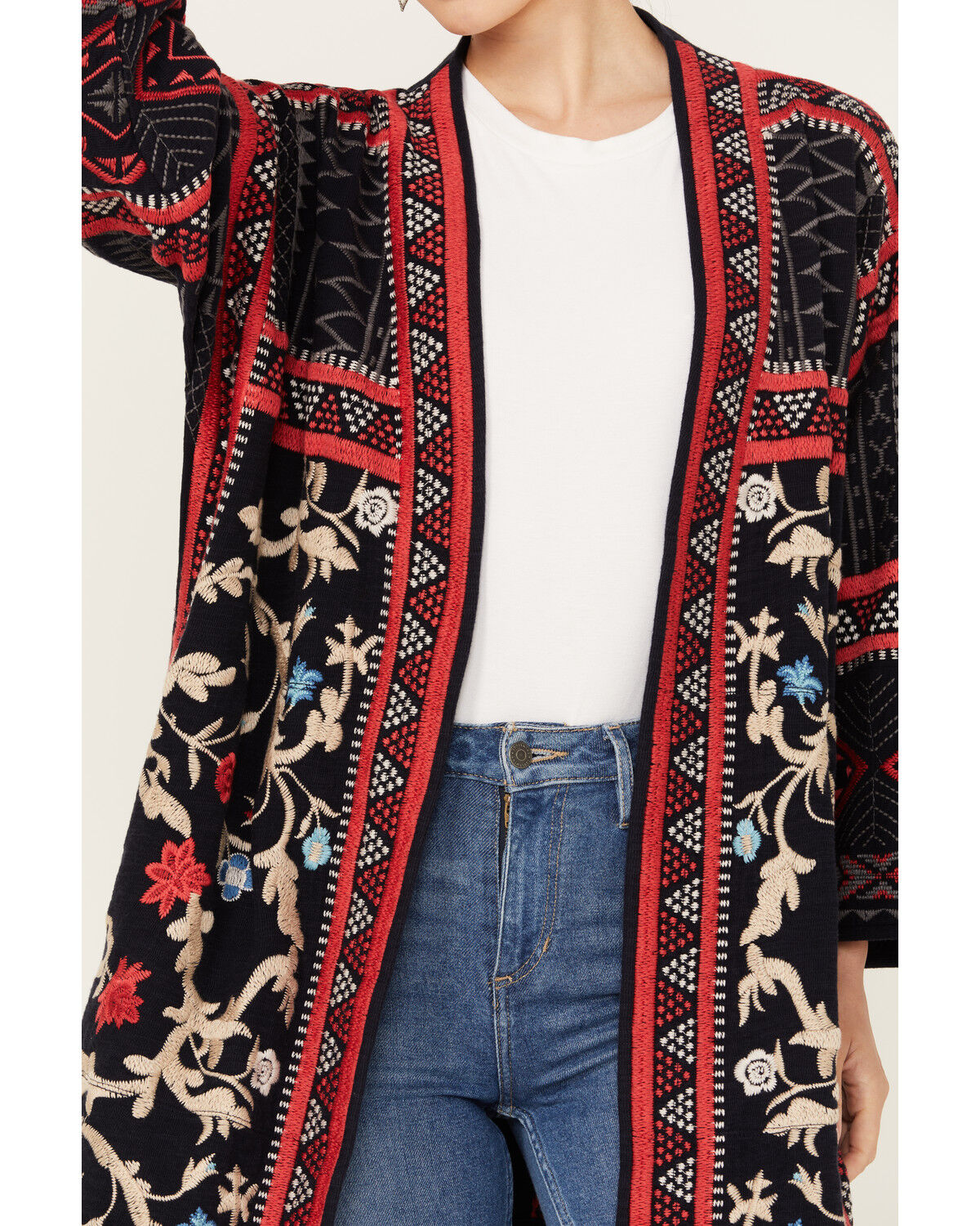 Image #3 - Johnny Was Women's Rahi Kimono, Navy, hi-res
