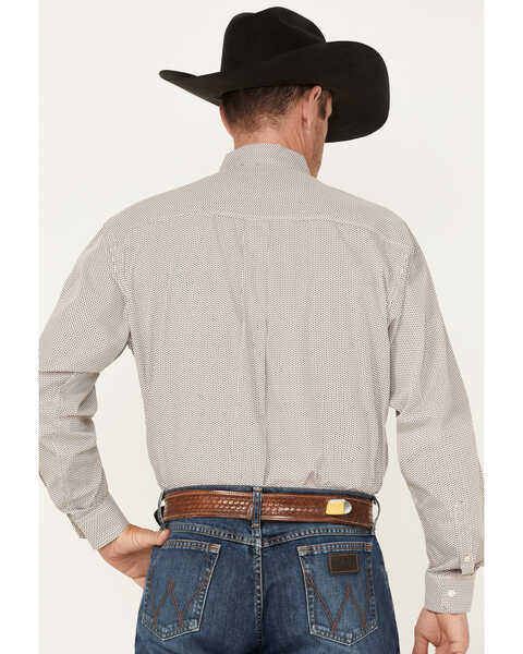 Cinch Men's Vertical Print Long Sleeve Button Down Western Shirt , White, hi-res