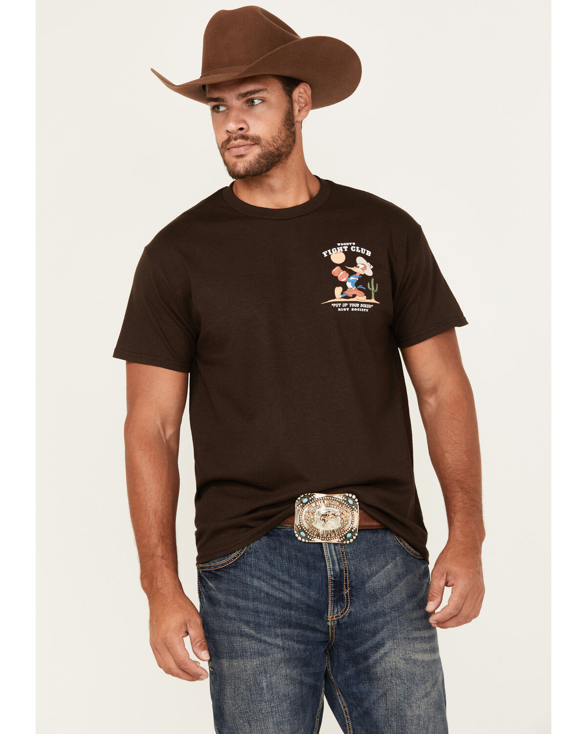 Image #2 - Riot Society Men's Fight Club Short Sleeve Graphic T-Shirt, Dark Brown, hi-res