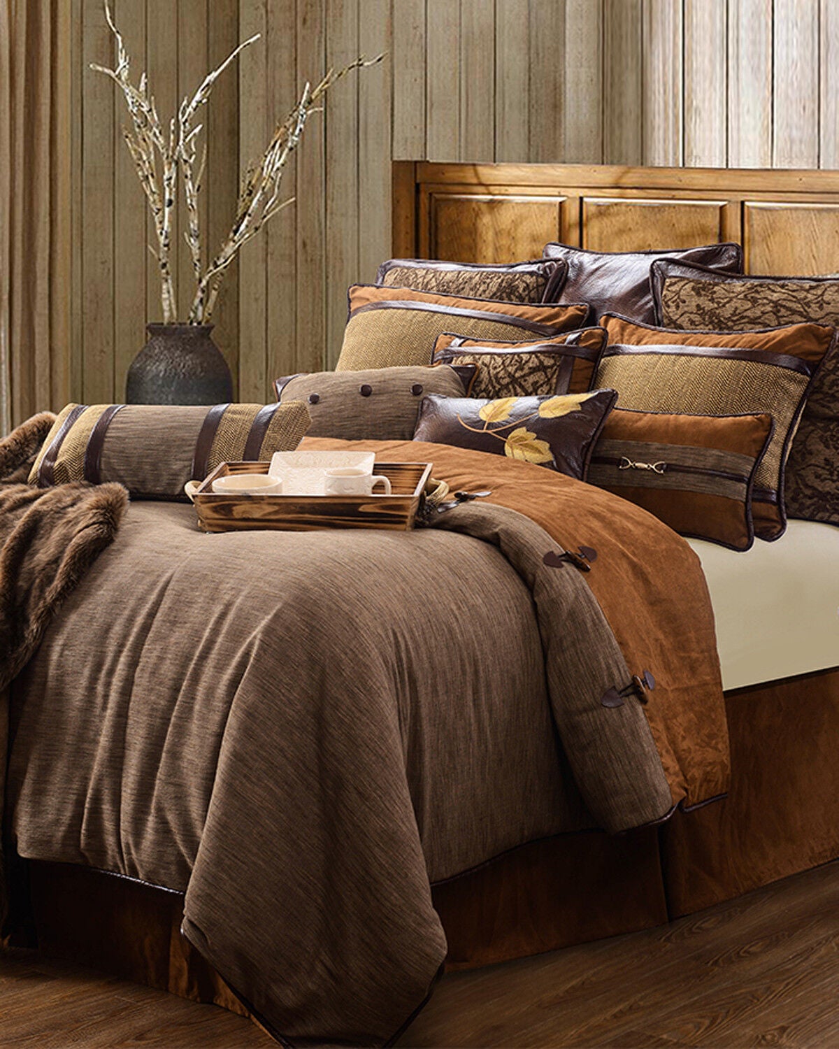 HiEnd Accents Highland Lodge King Size Bedding Set - 5 Piece, Multi, hi-res