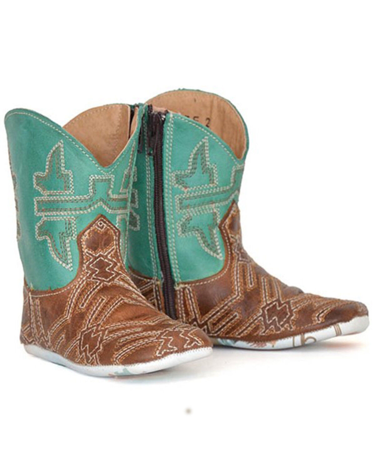 Image #1 - Tin Haul Infant Boys' I Am In Stitches Western Boots - Broad Square Toe, Brown, hi-res