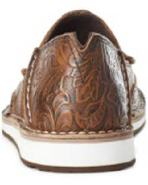 Ariat Women's Floral Embossed Cruiser Shoes - Moc Toe, Brown, hi-res