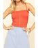 Others Follow Women's Red Smocked Goldie Top, Red, hi-res