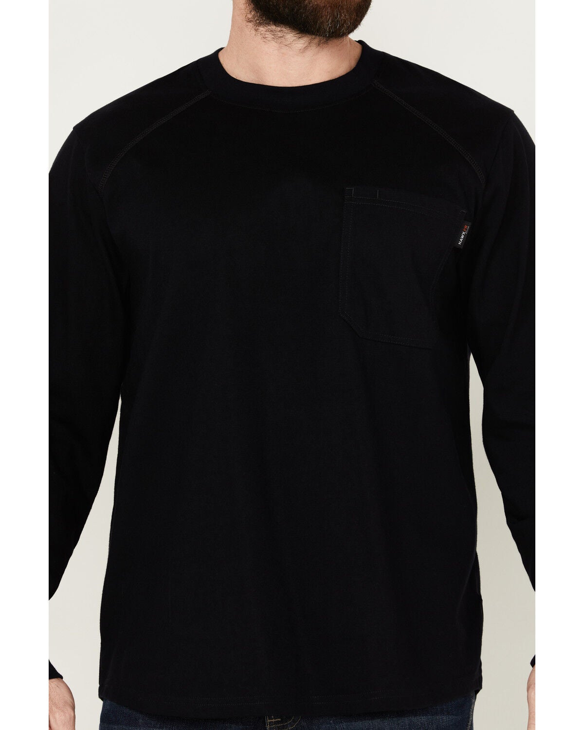 Image #3 - Hawx Men's FR Long Sleeve Pocket T-Shirt - Big, Navy, hi-res