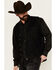 Image #2 - Moonshine Spirit Men's Innovator Pinstripe Denim Vest, Black, hi-res