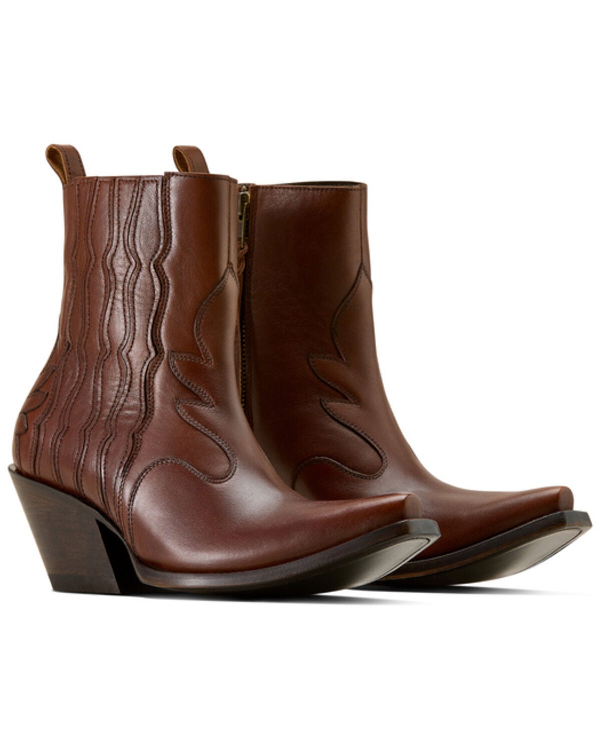 Ariat Women's Jade Western Booties - Snip Toe, Brown, hi-res
