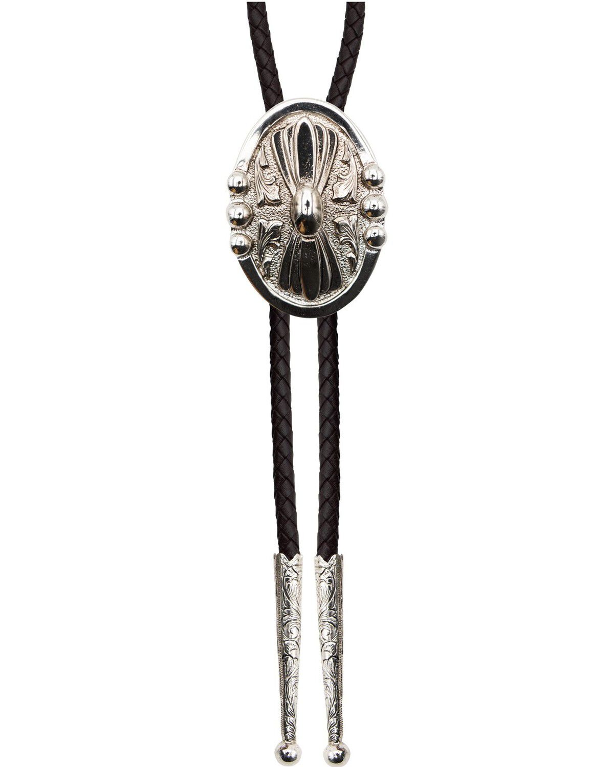 Image #1 - Cody James Men's Iconic Bead Bolo Tie, Silver, hi-res