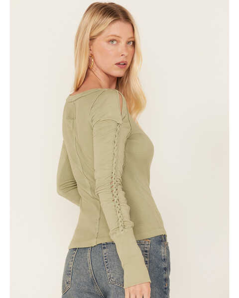 Image #4 - Free People Women's Daisy Chain Cuff Knit Long Sleeve Top, Green, hi-res