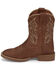 Image #3 - Justin Boys' Canter Western Boots - Broad Square Toe, Brown, hi-res