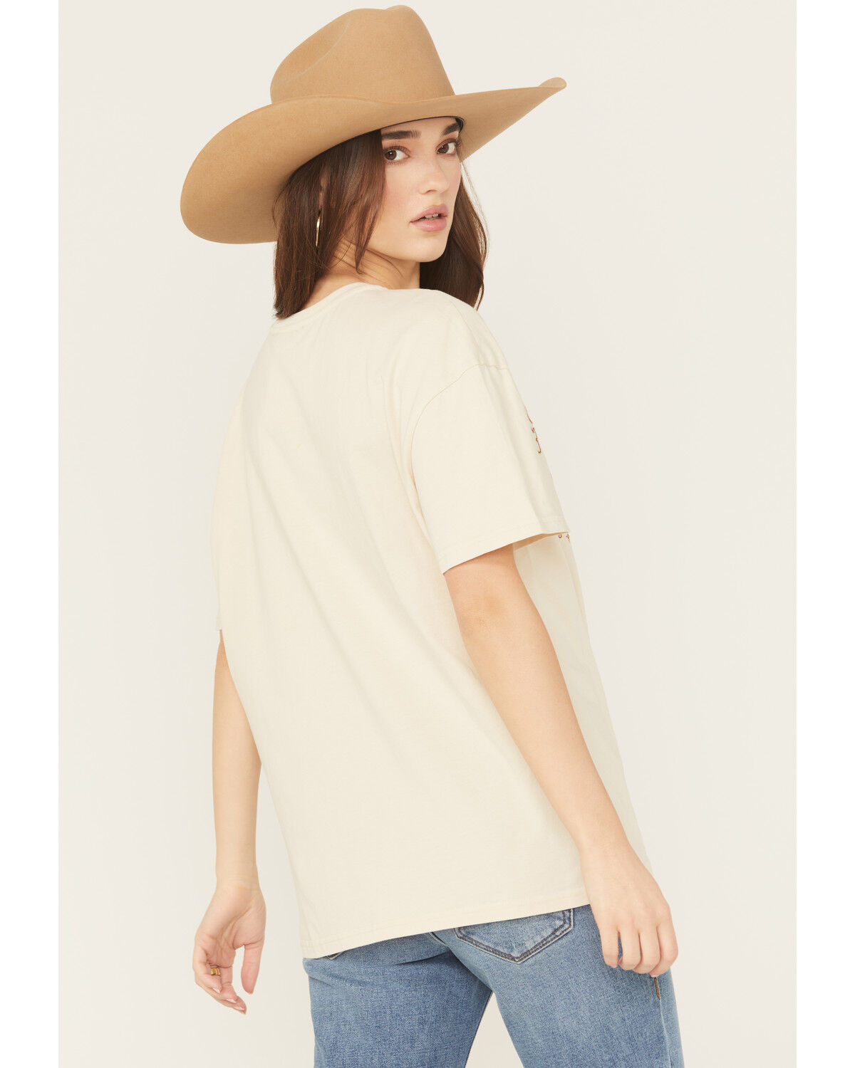 Image #4 - Blue B Women's Embroidered Smiley Rodeo Short Sleeve Graphic Tee, Brown, hi-res