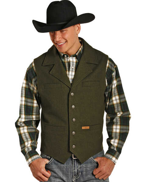 Image #1 - Powder River Outfitters Men's Montana Wool Vest - Big & Tall, , hi-res
