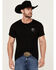 Image #1 - RANK 45® Men's Southwestern Print Bull Logo Short Sleeve Graphic T-Shirt, Black, hi-res