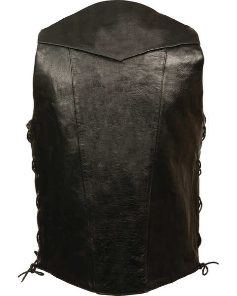 Image #2 - Milwaukee Leather Men's 10 Pocket Side Lace Vest - Tall , Black, hi-res