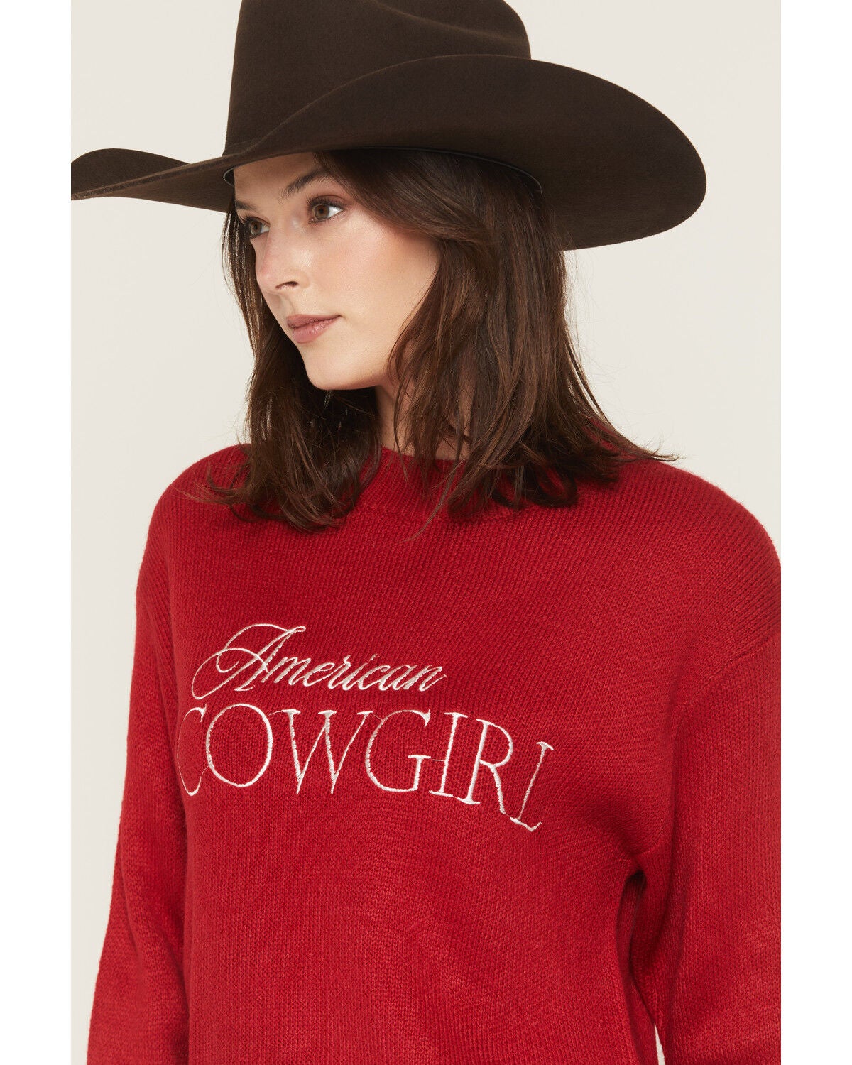 Image #2 - Baevely Women's American Cowgirl Sweater, Red, hi-res