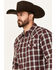 Image #2 - Moonshine Spirit Men's Red Dawn Plaid Print Long Sleeve Snap Western Shirt, Red, hi-res