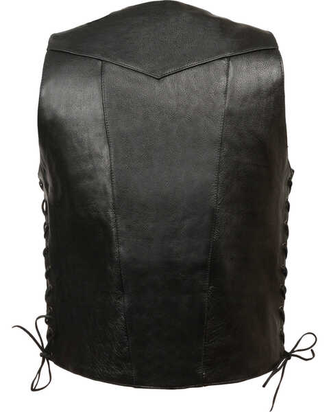 Image #2 - Milwaukee Leather Men's 10 Pocket Side Lace Vest, Black, hi-res