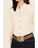 Image #3 - Ariat Women's R.E.A.L Jurlington Solid Long Sleeve Snap Western Shirt, Cream, hi-res