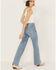 Image #3 - Vibrant Denim Women's Medium Wash High Rise Wide Leg Embellished Denim Jeans , Medium Wash, hi-res