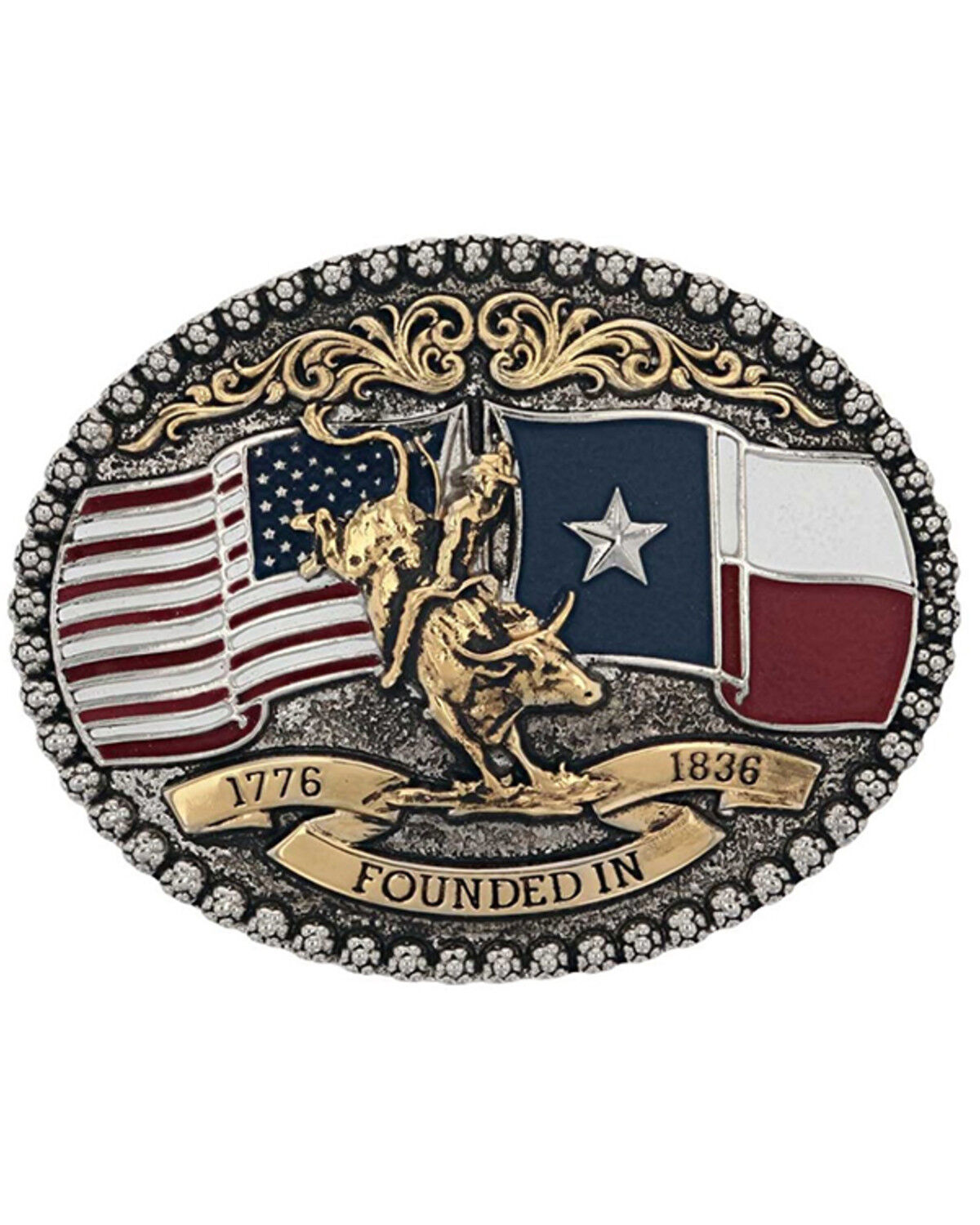 Image #1 - Montana Silversmiths Texas 1836 Attitude Belt Buckle, Multi, hi-res