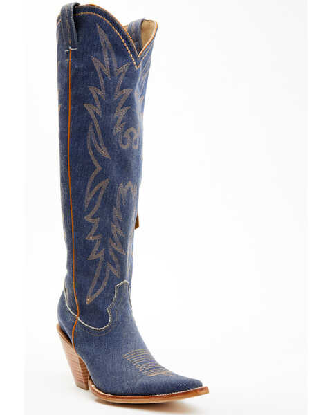 Image #1 - Idyllwind Women's Gwennie Denim Tall Western Boots - Snip Toe , Blue, hi-res