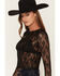 Image #2 - Rock & Roll Denim Women's Long Sleeve Lace Top, Black, hi-res