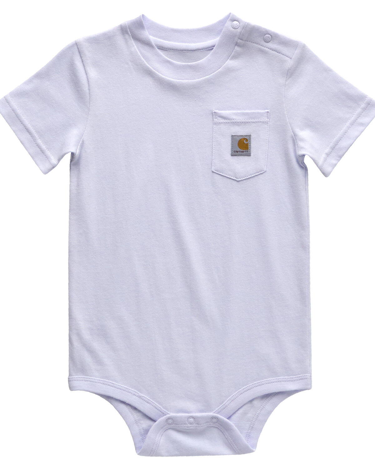 Image #1 - Carhartt Infant Girls' Short Sleeve Pocket Onesie, Lavender, hi-res