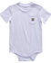 Image #1 - Carhartt Infant Girls' Short Sleeve Pocket Onesie, Lavender, hi-res