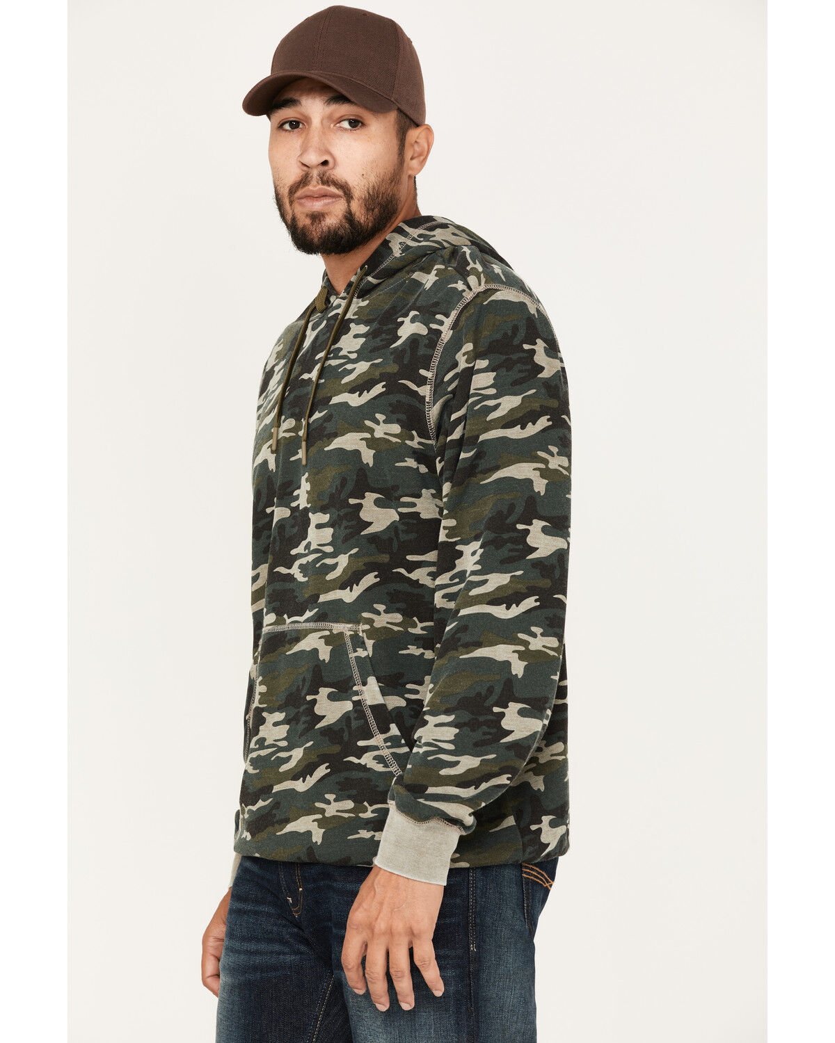 Image #2 - Moonshine Spirit Men's Now You See Me Burnout Camo Hooded Sweatshirt, Olive, hi-res