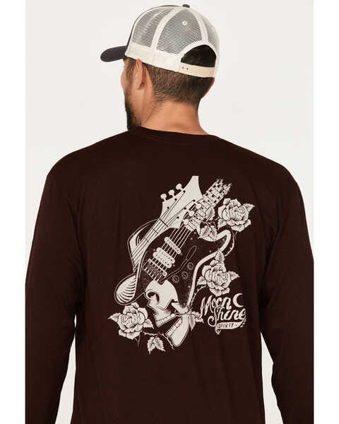 Image #4 - Moonshine Spirit Men's Guitar Floral Print Long Sleeve T-Shirt , Burgundy, hi-res